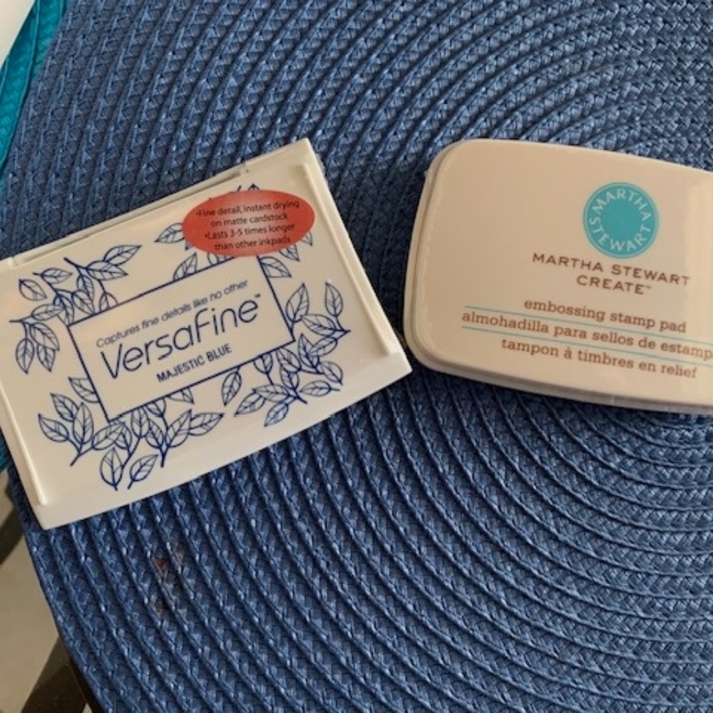 One Embossing Stamp Pad and One Versafine Majestic Blue Ink Pad